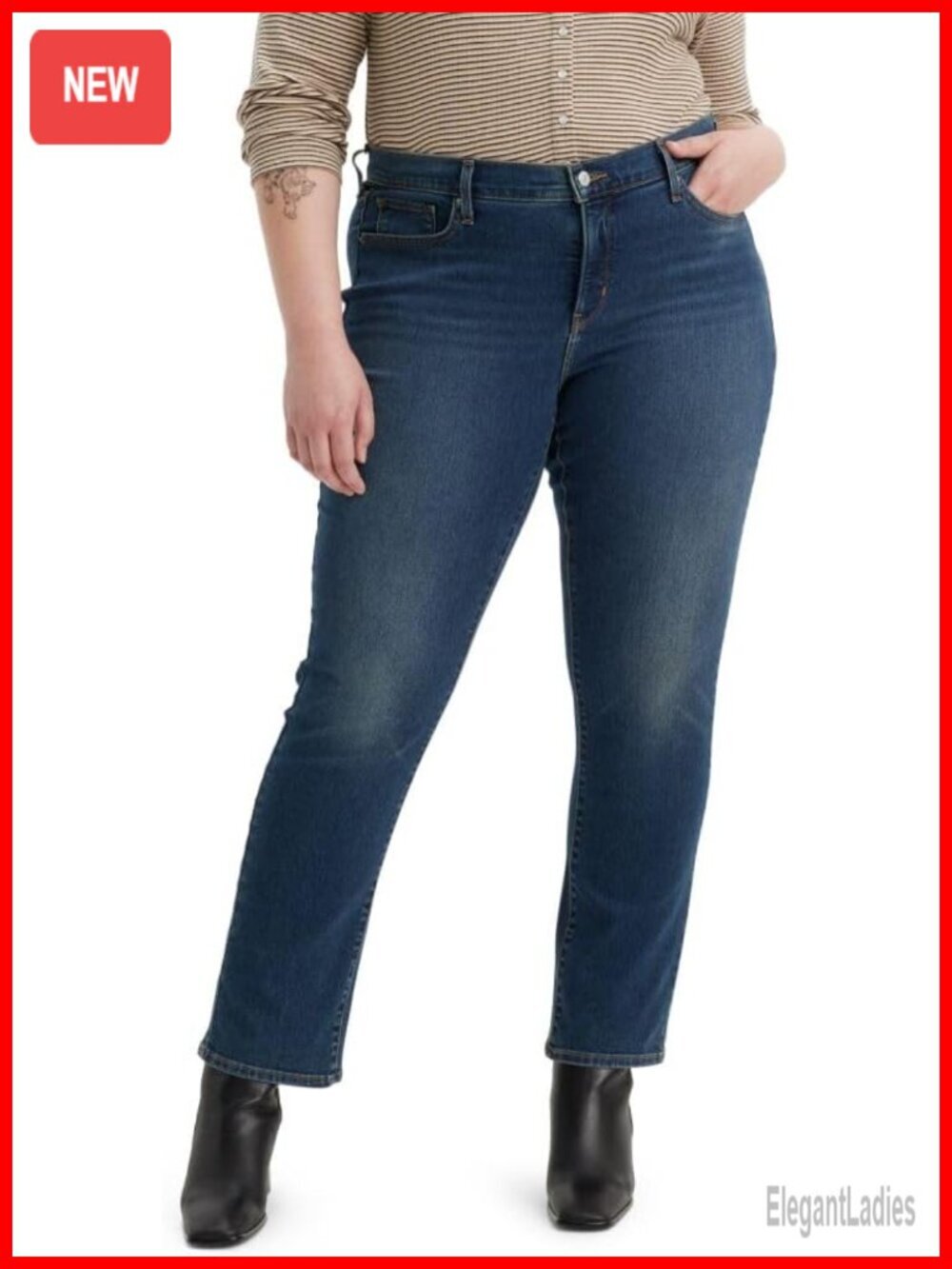 Women's 314 Shaping Straight Jeans with Tummy Panel Mid Rise 32 Inseam